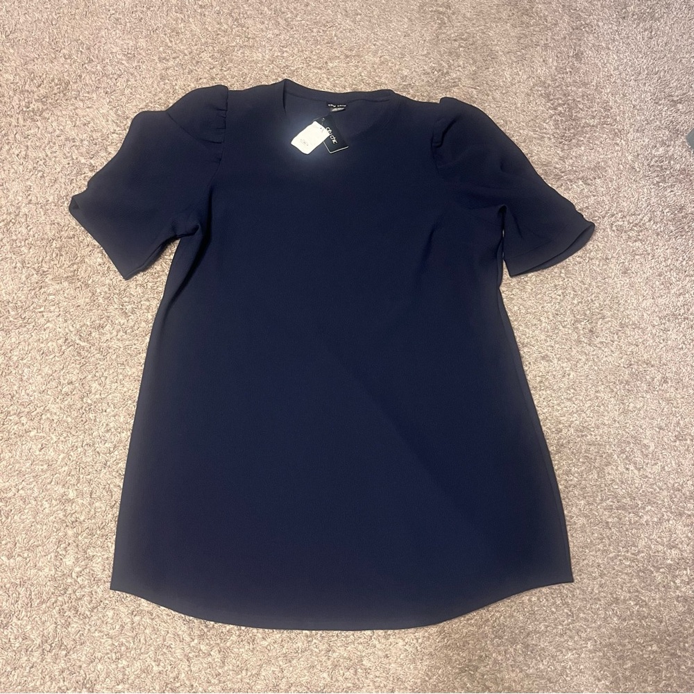 City Chic Navy Short Sleeve Shift Dress NWT
